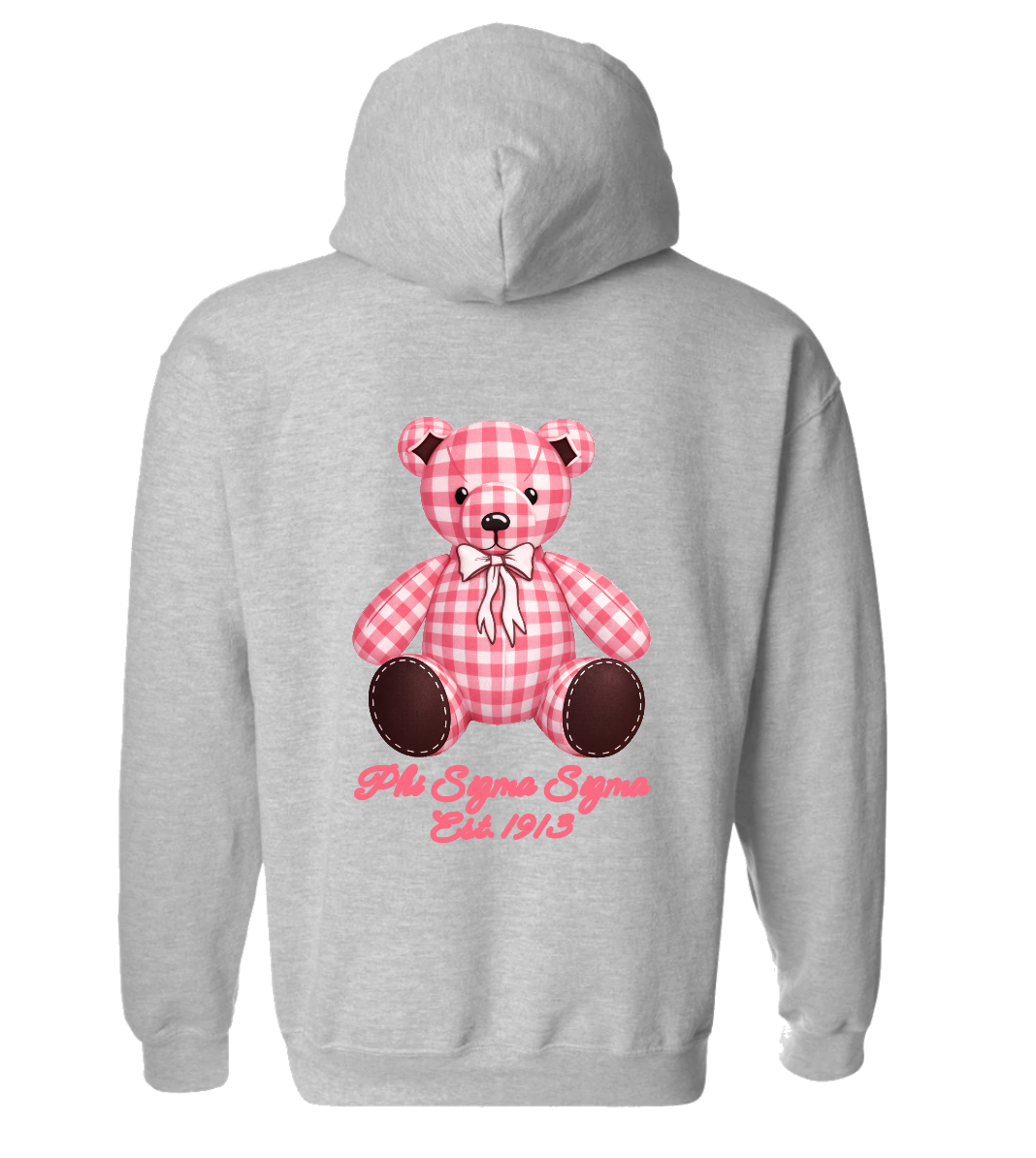 Sorority Plaid Bear Hoodie
