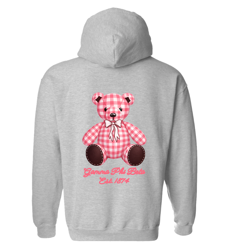 Sorority Plaid Bear Hoodie
