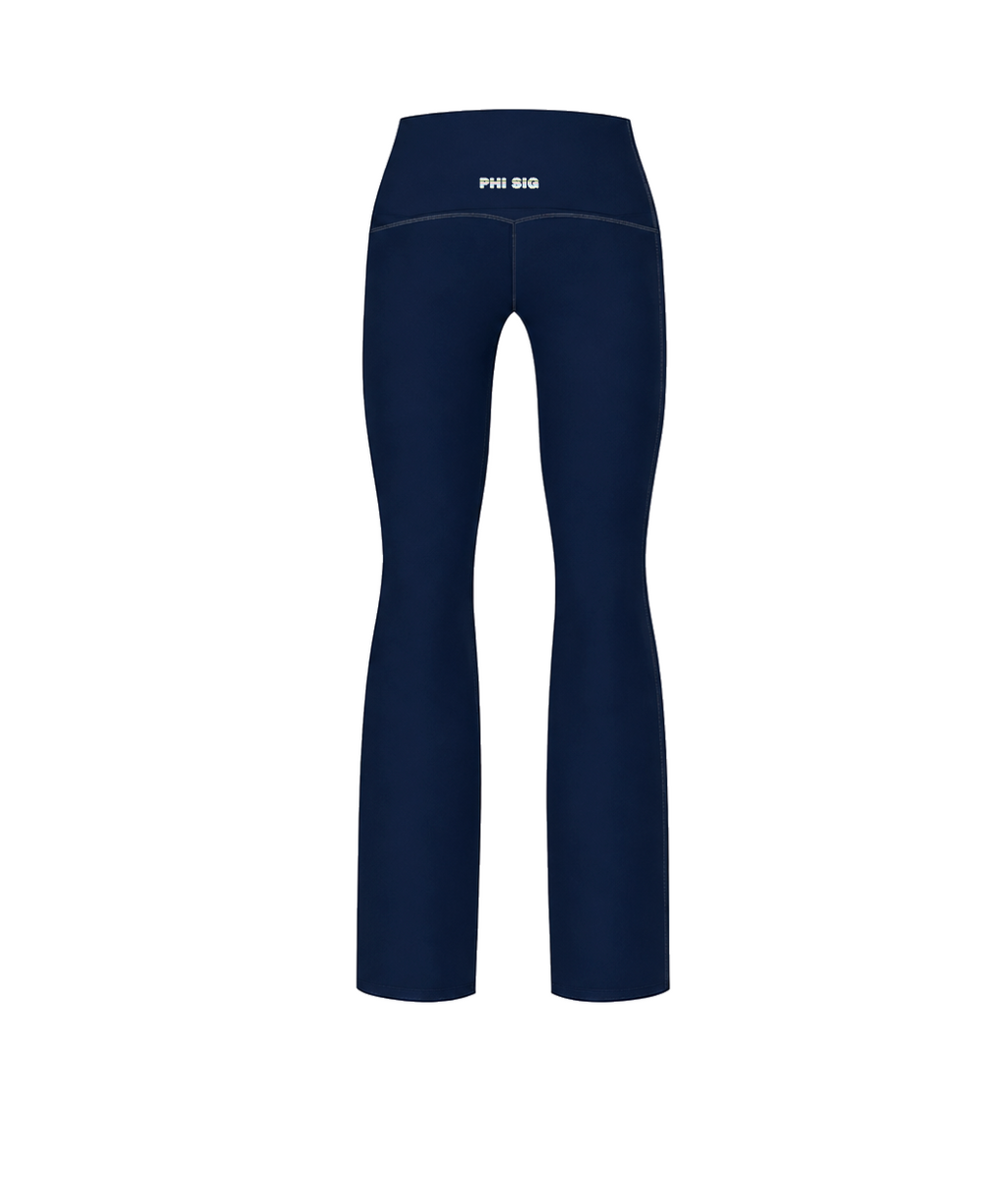 Navy Stripe  Fold-Over Leggings