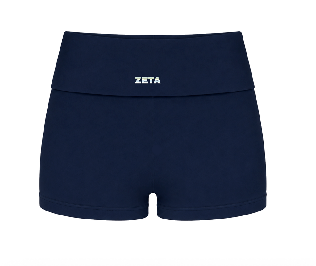 Navy Stripe Fold-Over Shorts