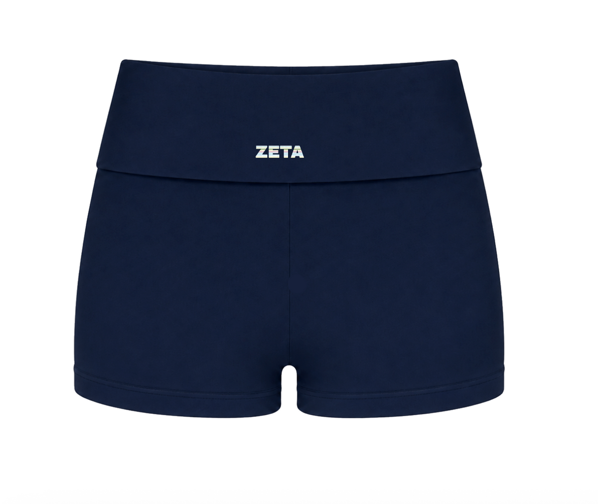 Navy Stripe Fold-Over Shorts