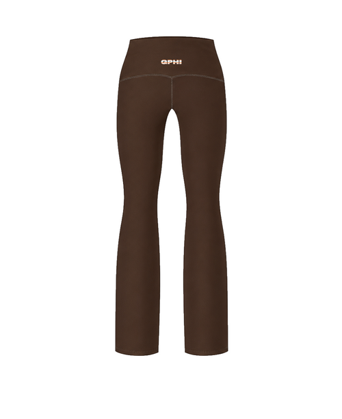 Brown Stripe Fold-Over Leggings