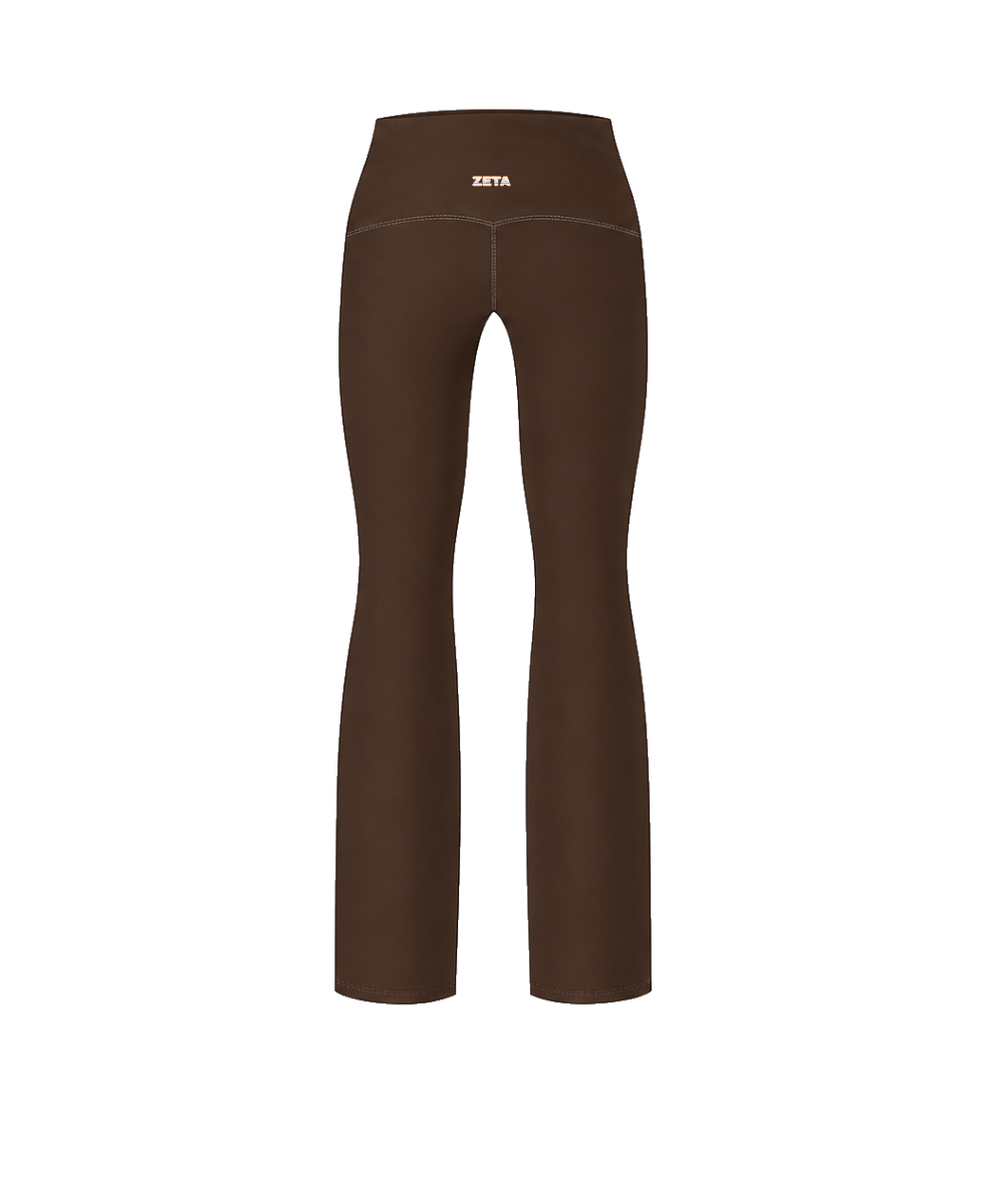 Brown Stripe Fold-Over Leggings