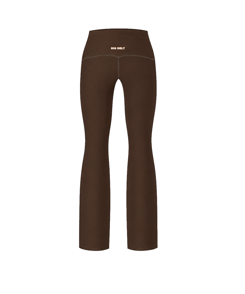 Brown Stripe Fold-Over Leggings