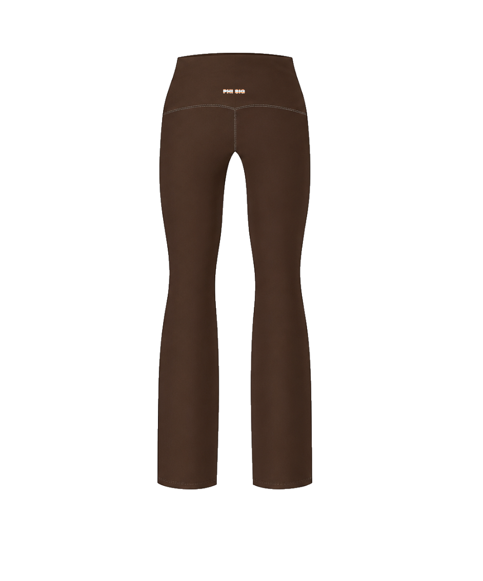 Brown Stripe Fold-Over Leggings