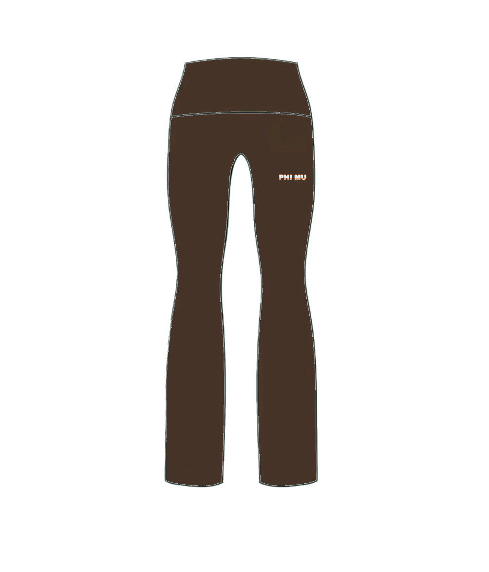 Brown Stripe Fold-Over Leggings