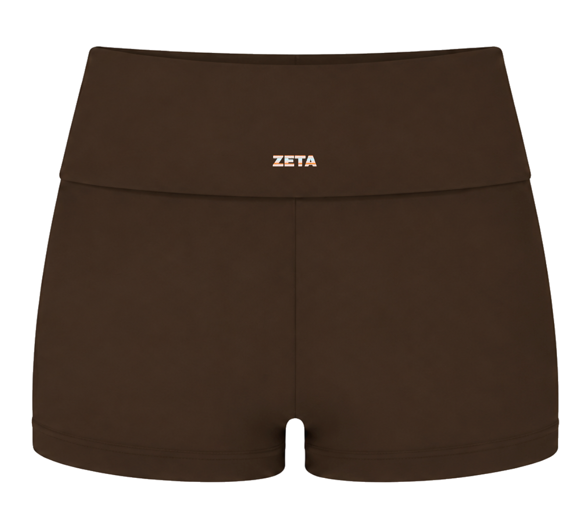 Brown Stripe Fold-Over Shorts