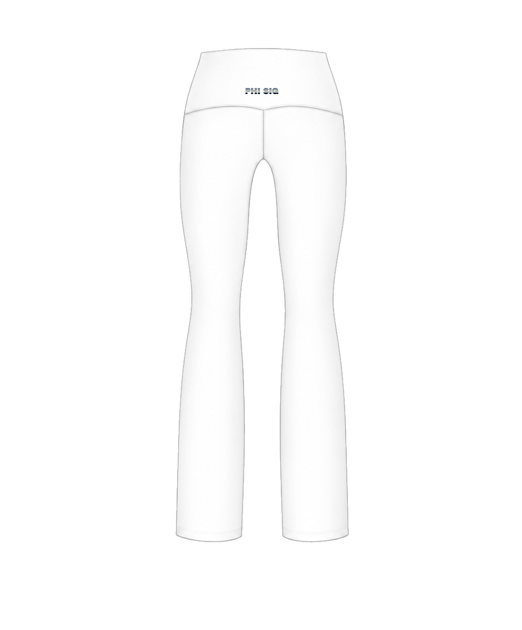 White Stripe Fold-Over Leggings