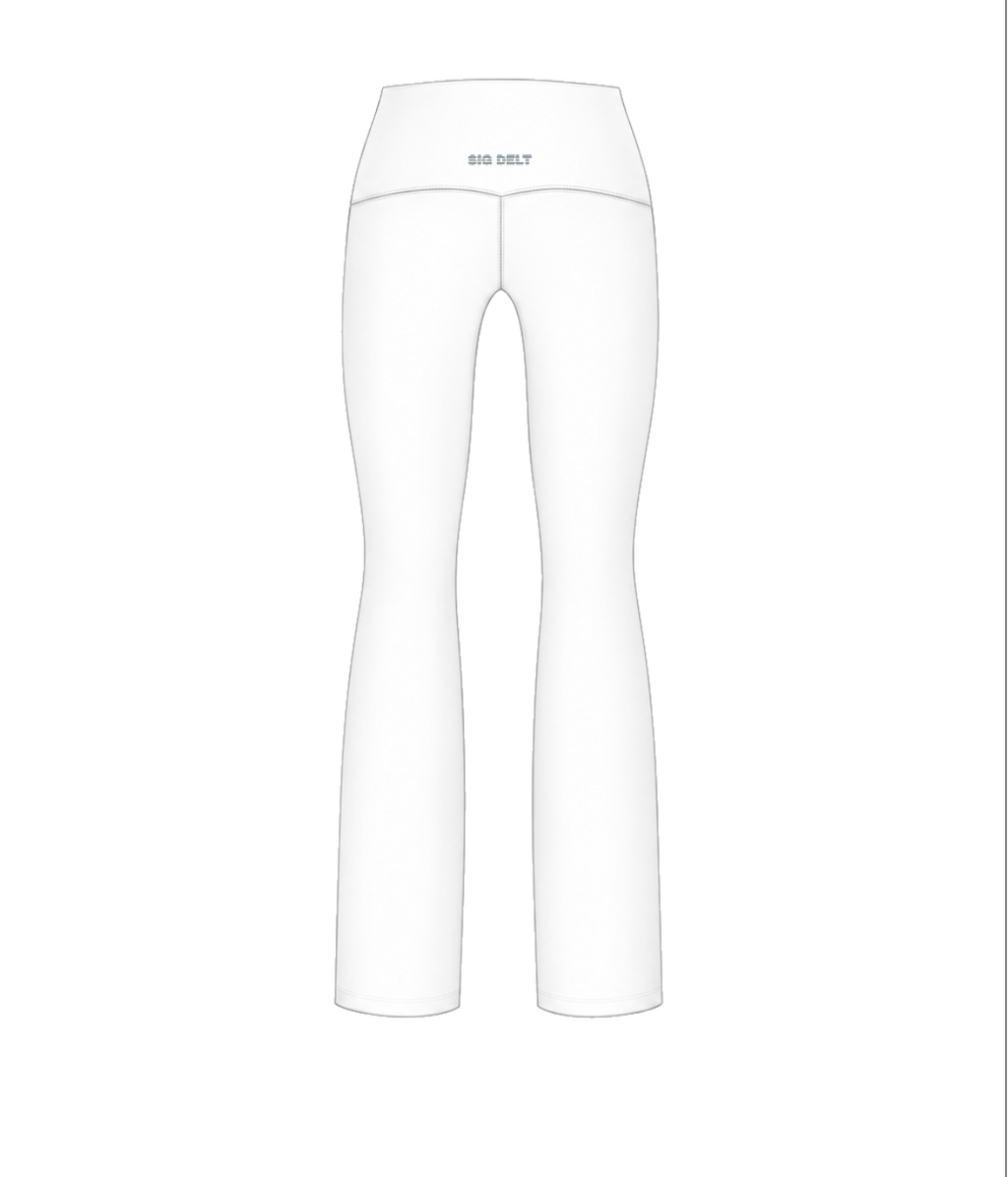 White Stripe Fold-Over Leggings