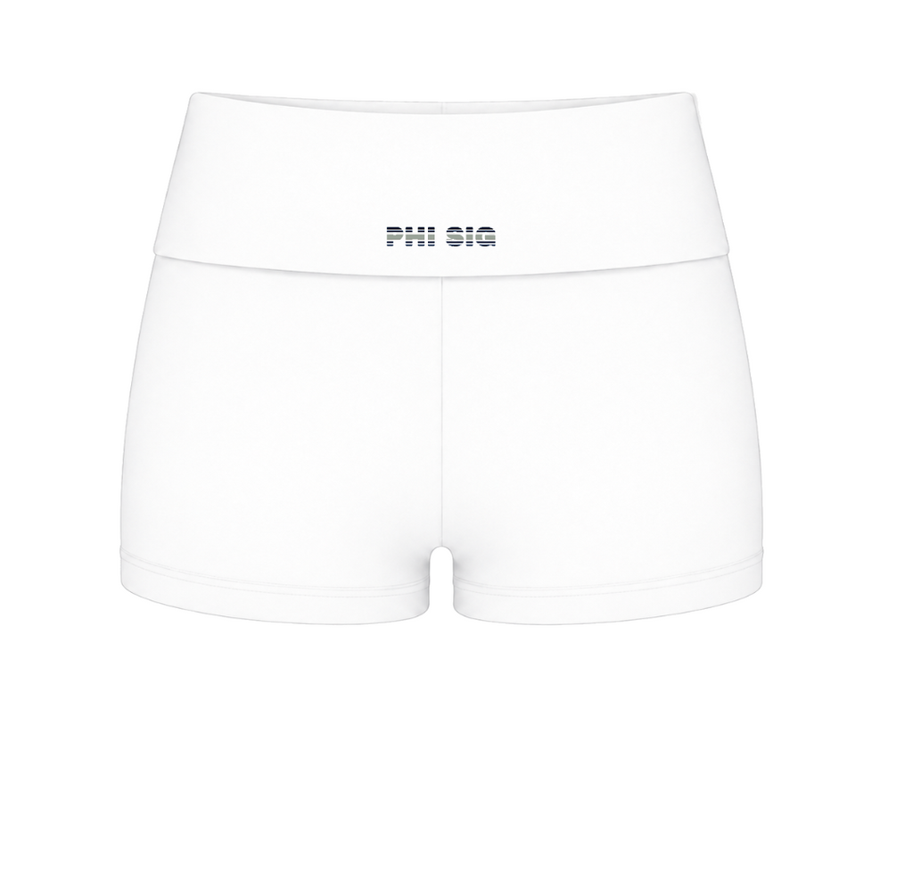 White Stripe Fold-Over Shorts