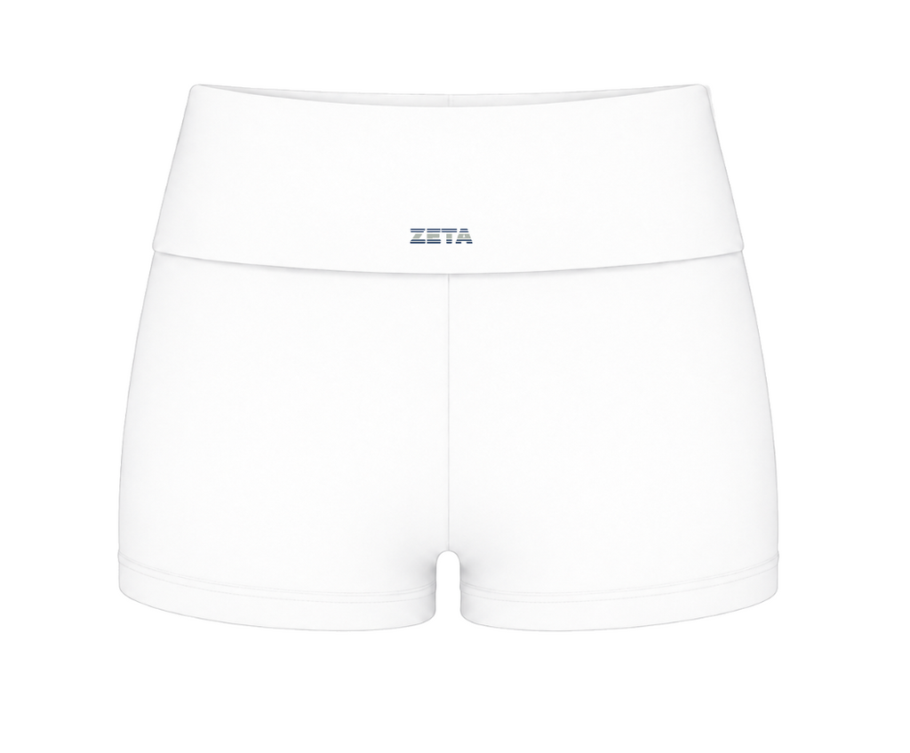 White Stripe Fold-Over Shorts