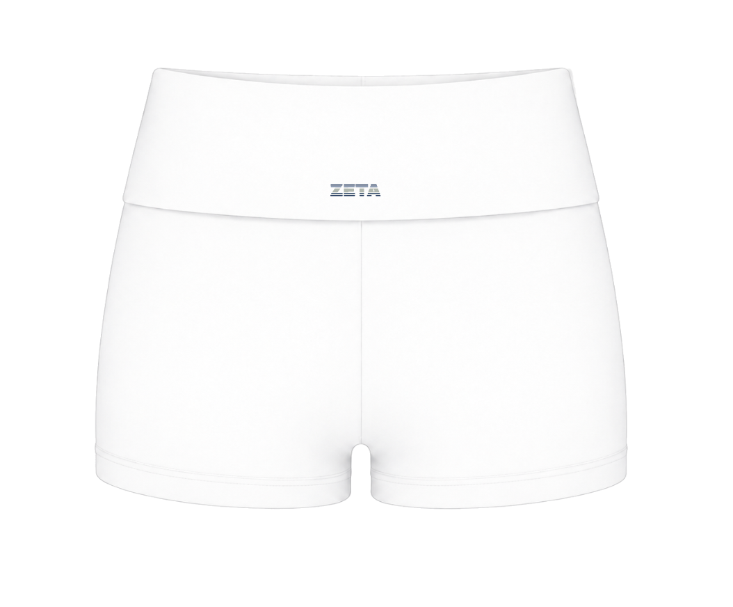 White Stripe Fold-Over Shorts