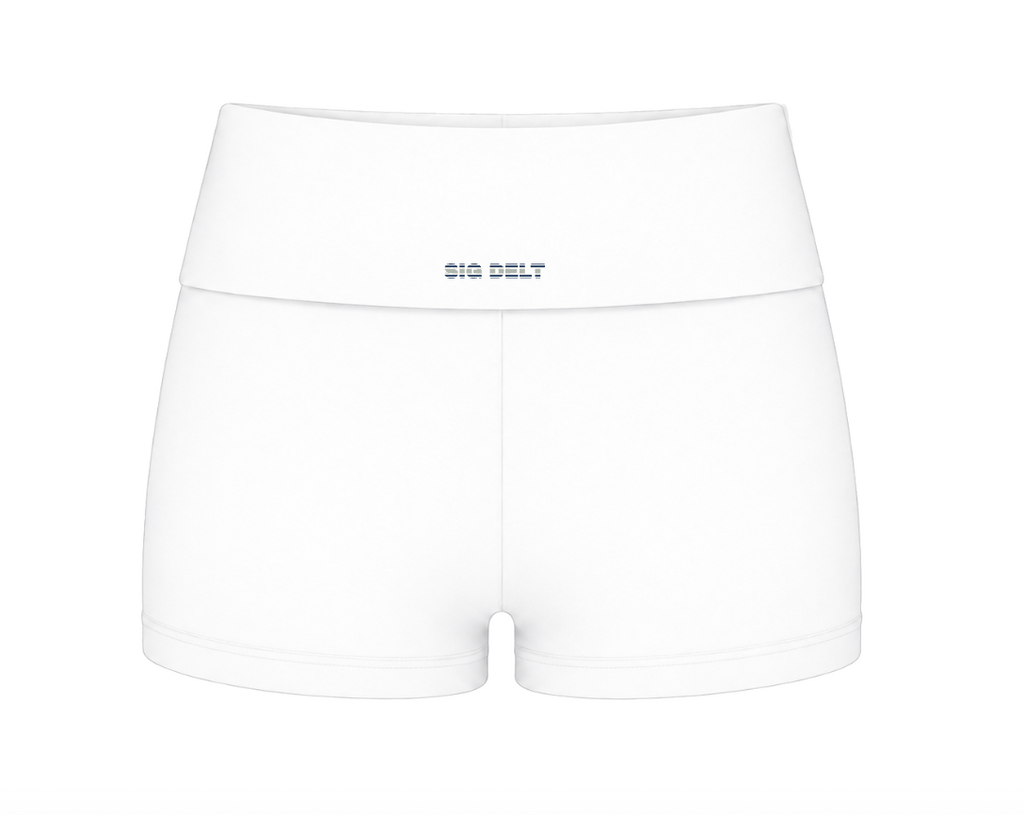 White Stripe Fold-Over Shorts