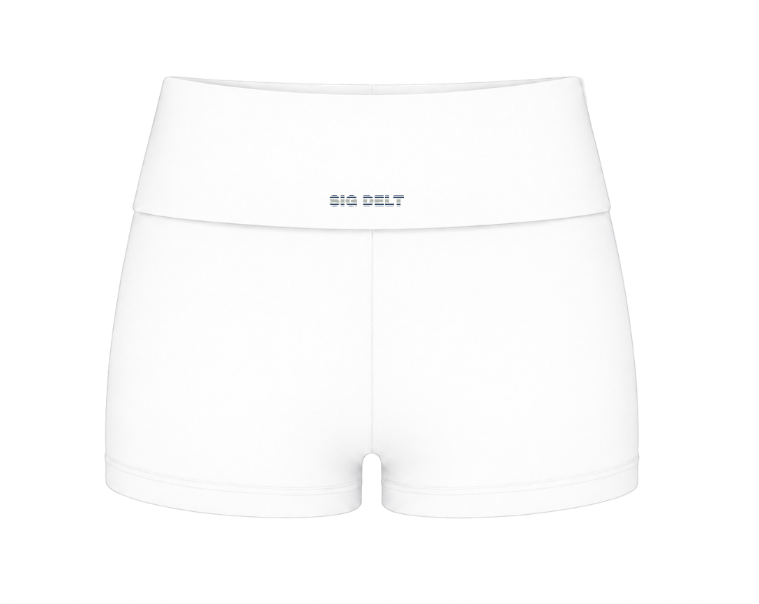 White Stripe Fold-Over Shorts