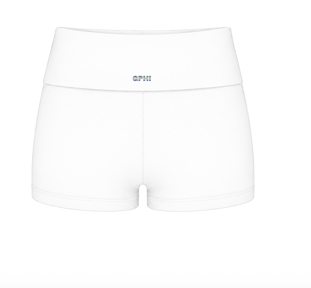 White Stripe Fold-Over Shorts