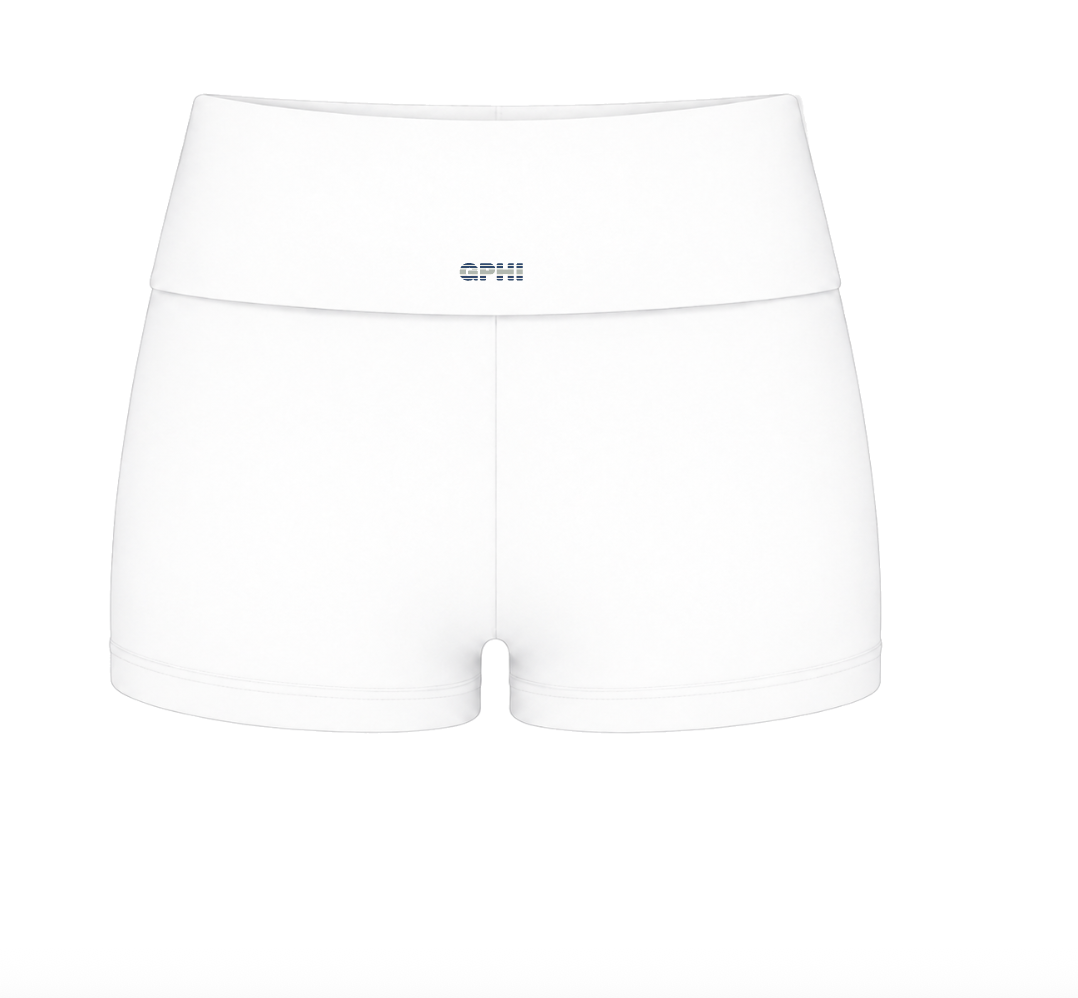 White Stripe Fold-Over Shorts