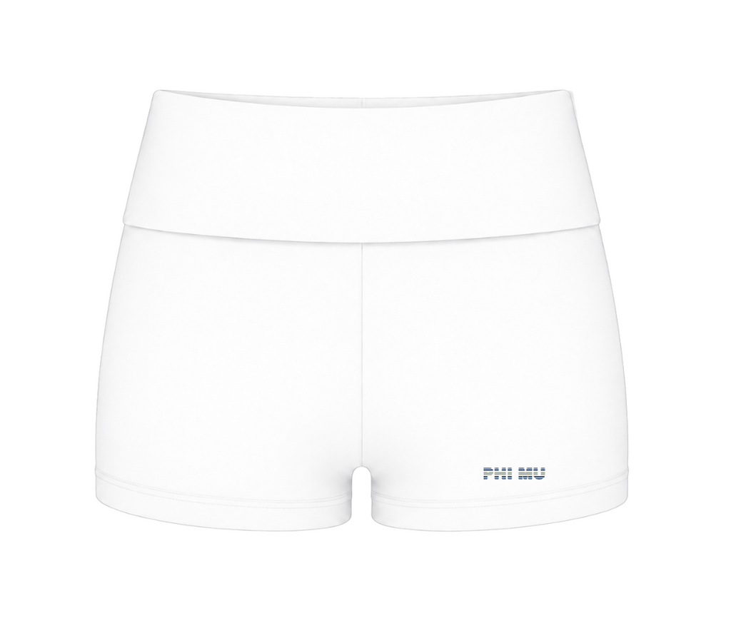 White Stripe Fold-Over Shorts