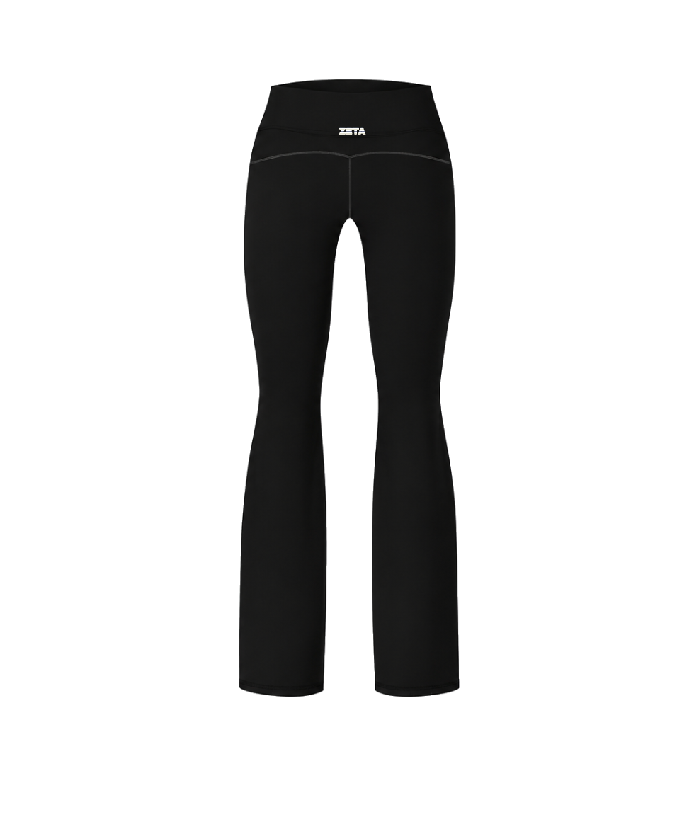 Black Stripe Fold-Over Leggings