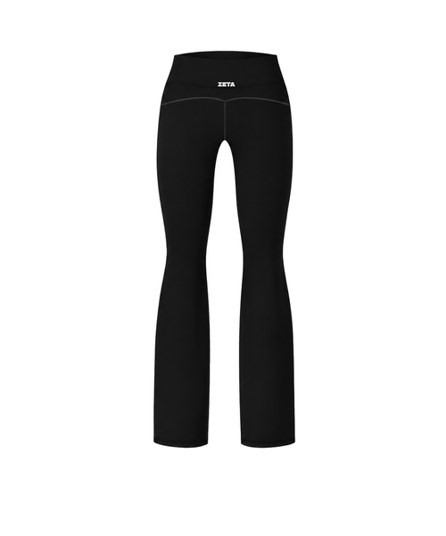 Black Stripe Fold-Over Leggings