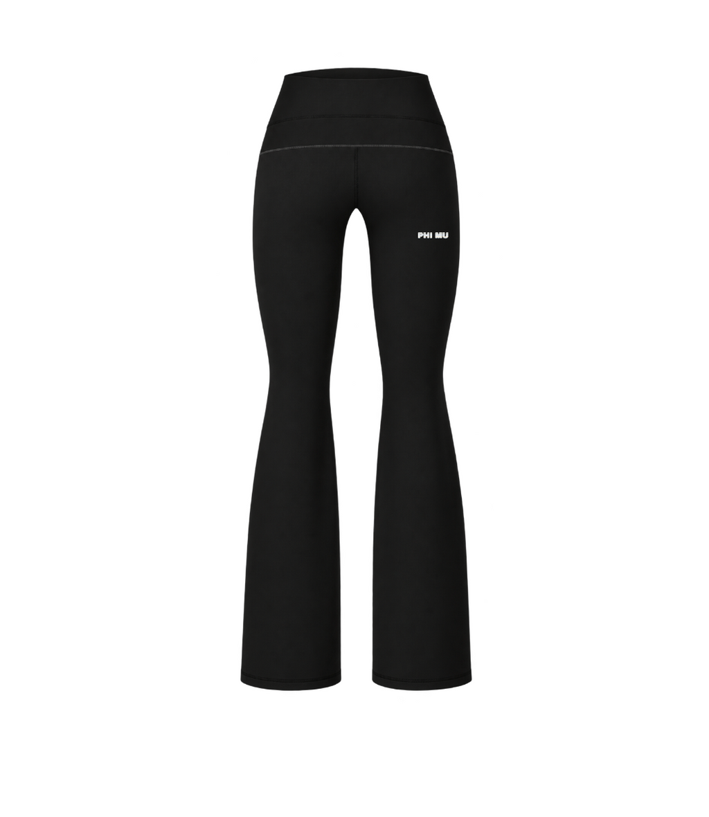 Black Stripe Fold-Over Leggings