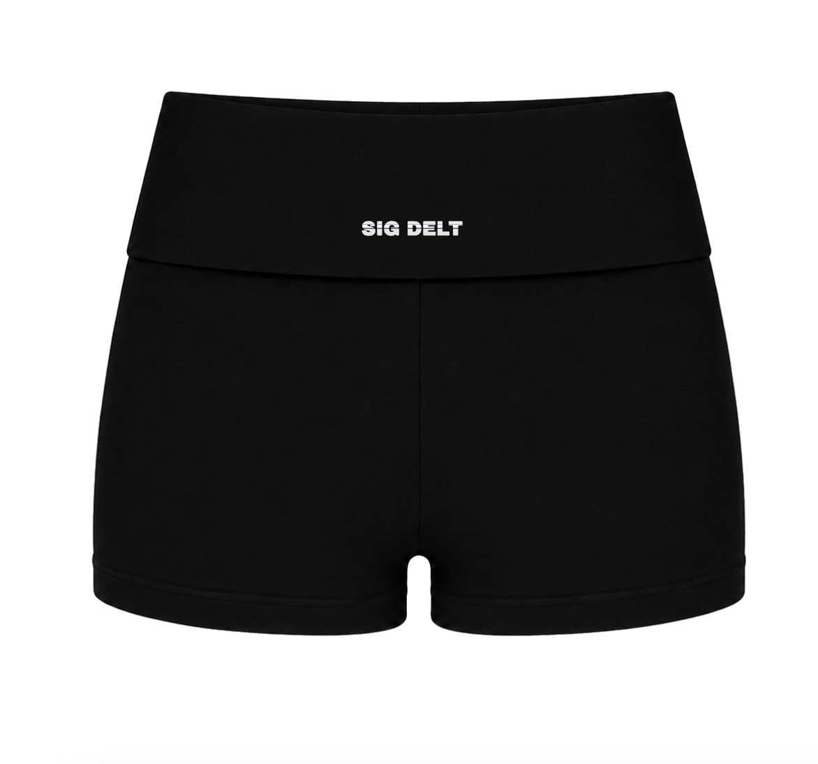 Black Stripe Fold-Over Shorts