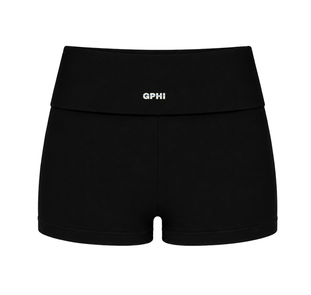 Black Stripe Fold-Over Shorts