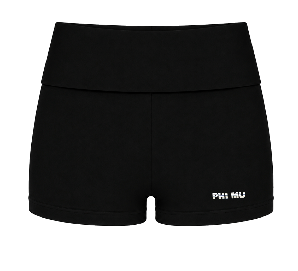 Black Stripe Fold-Over Shorts
