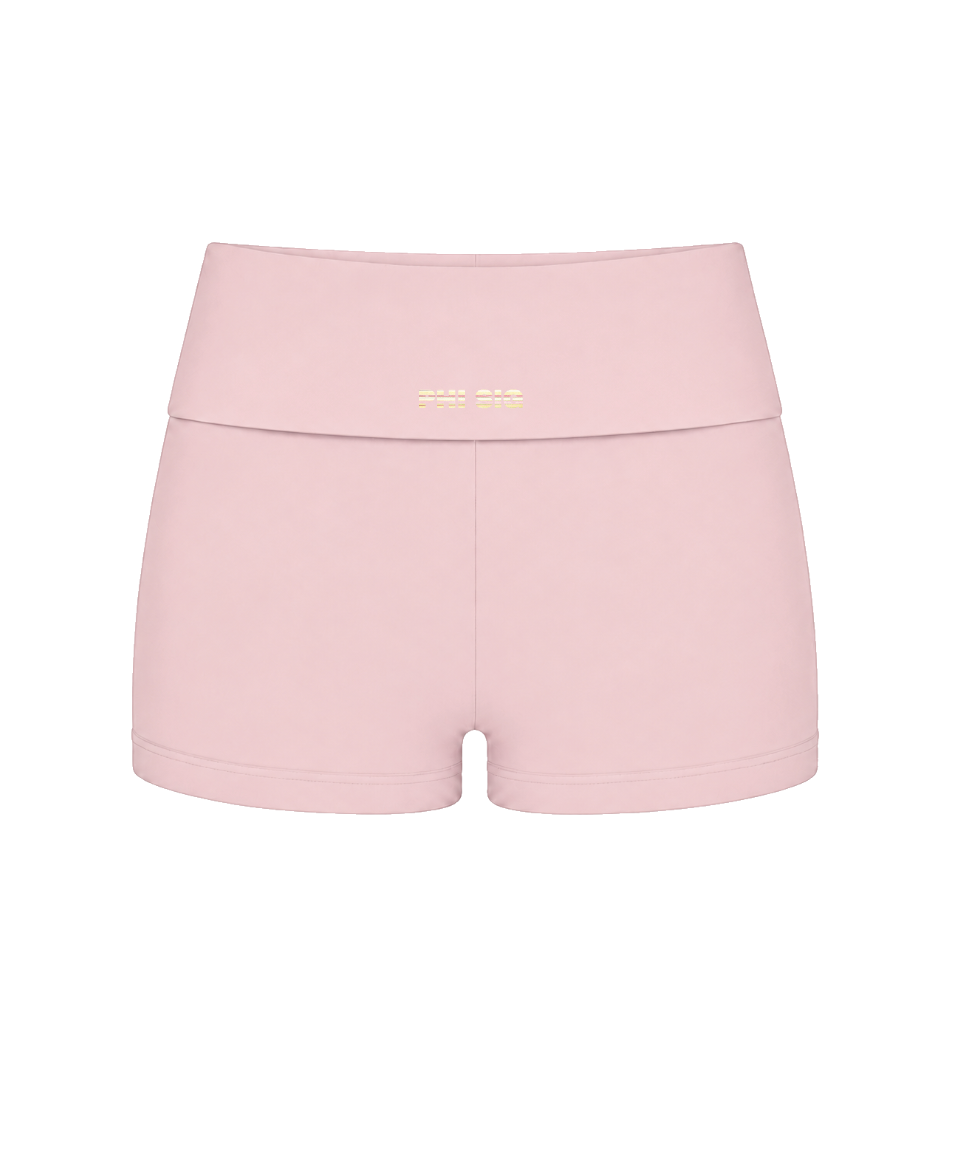 Pink Stripe Fold-Over Shorts