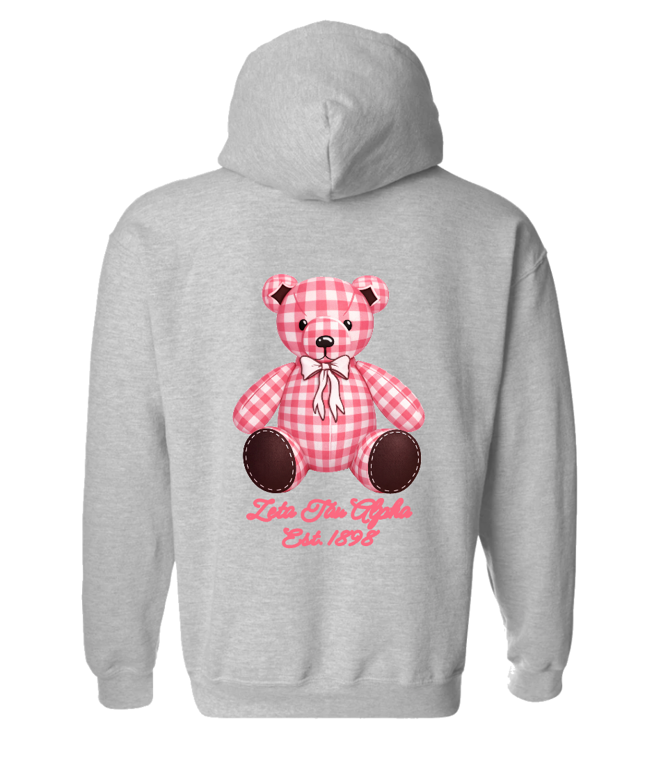 Sorority Plaid Bear Hoodie