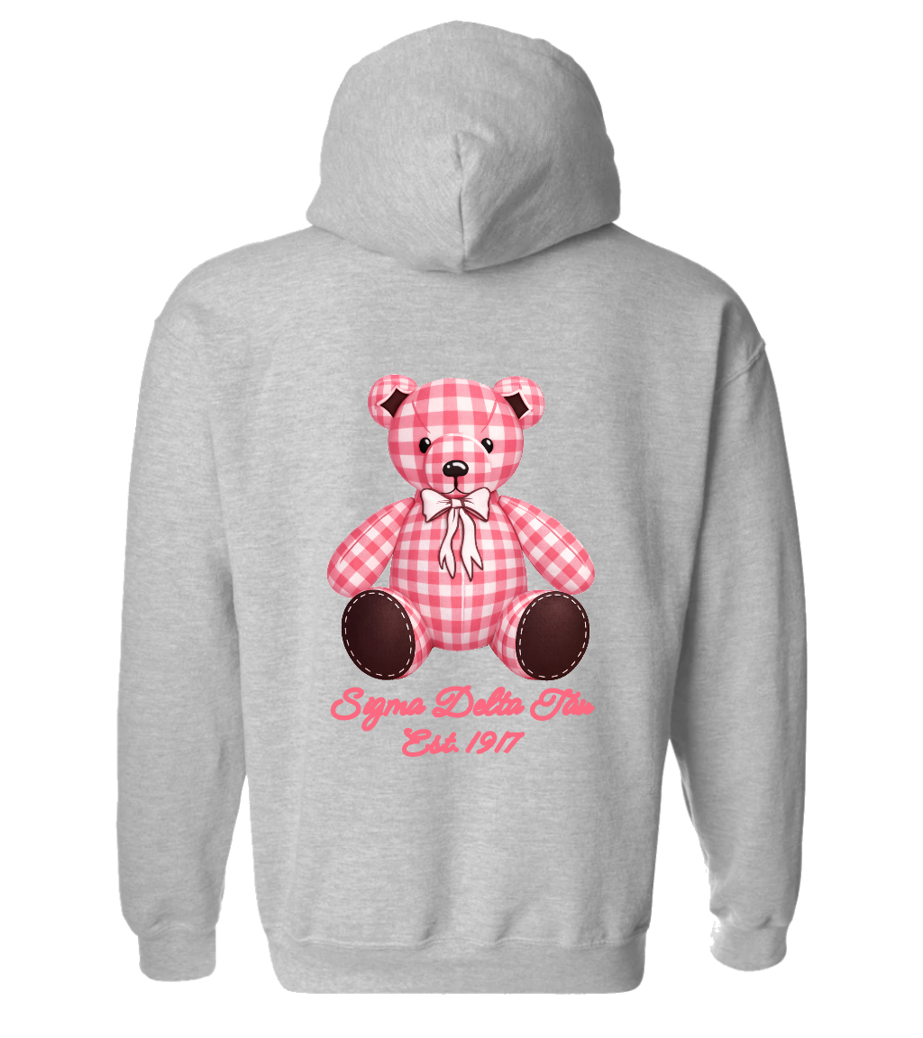 Sorority Plaid Bear Hoodie
